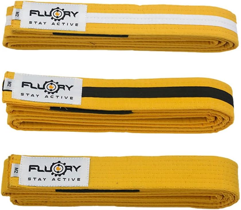 FLUORY BJJ Belt for Kids, Brazilian Jiu Jitsu Belts Made of 100% cotton