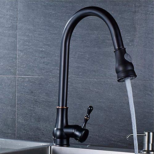 Robinet de cuisine noir pour évier préparation des repas eau chaude - 4