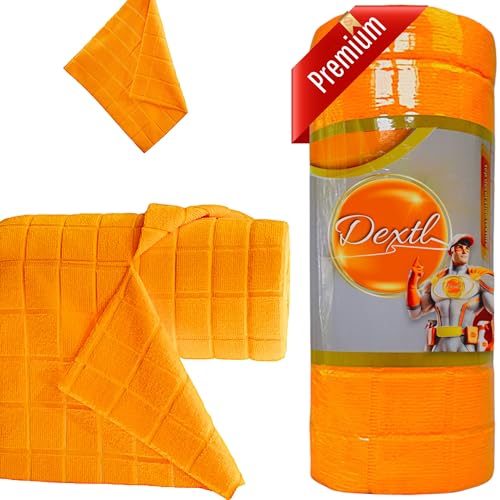 Dextl Rollo de paños de limpieza de microfibra, 50 toallitas reutilizables y de secado rápido, absorbencia premium, ideal para cocina, coche y hogar, más que rollos de cocina, sin pelusa y duradero