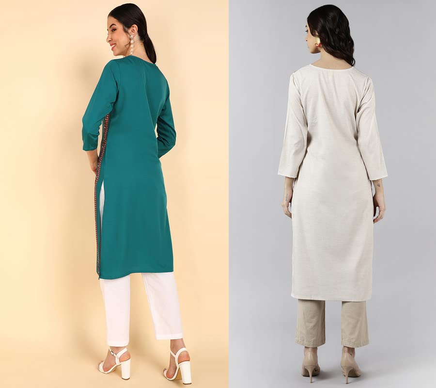 Image of Vaamsi Women's Polyester Regular Kurta