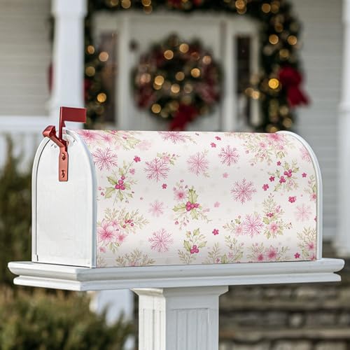 Coperture magnetiche per cassette postali con fiori, decorazioni natalizie per esterni, decorazione da giardino, 45 x 53 cm