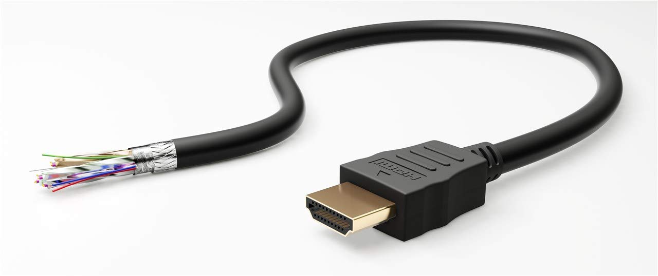 goobay Cable HDMI High Speed con Ethernet 20 m Negro, 4K a 60 Hz, 18 Gbit/s, HDR, eARC, ARC, HDCP 2.2, 3D, contactos dorados, cable HDMI 2.0 para TV, consola, proyector y streaming - 74473