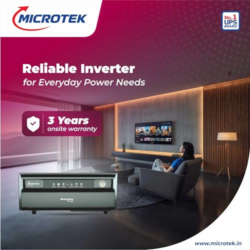 Image of Microtek Combo - Heavy Duty vTURBO NEW 1550 1250VA /1000W Digital Wave Inverter (12V) + 12.8V 100Ah LiFePO4 Deep Cycle Battery | Fast Charge | Fans, TV, Router Backup