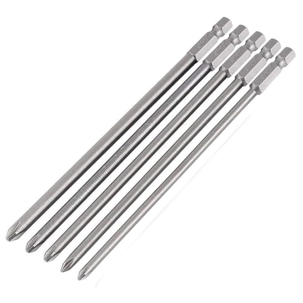 Shallho 5 Stück Magnetischer lange Kreuzschlitz Schraubendre