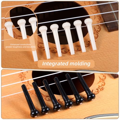 14 Stück Gitarre Bridge Pins, Gitarre Brücke Pins Stifte, Akustikgitarren Stegstecker,Akustikgitarren Stegsattel, Mit Stegstecker Entferne, für Alle Gitarren (Weiß Schwarz)