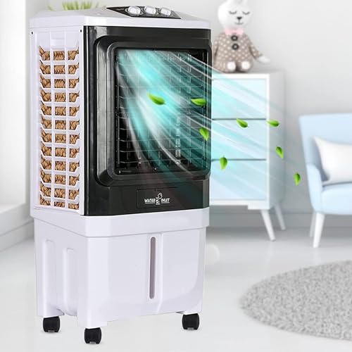 Image of 40 L Personal Air Cooler with Anti Bacterial Honeycomb Pads, 3rd Turbo Fan, Powerful Air Throw with Auto Swing and 3-Speed Control - Blue (CS 40L)
