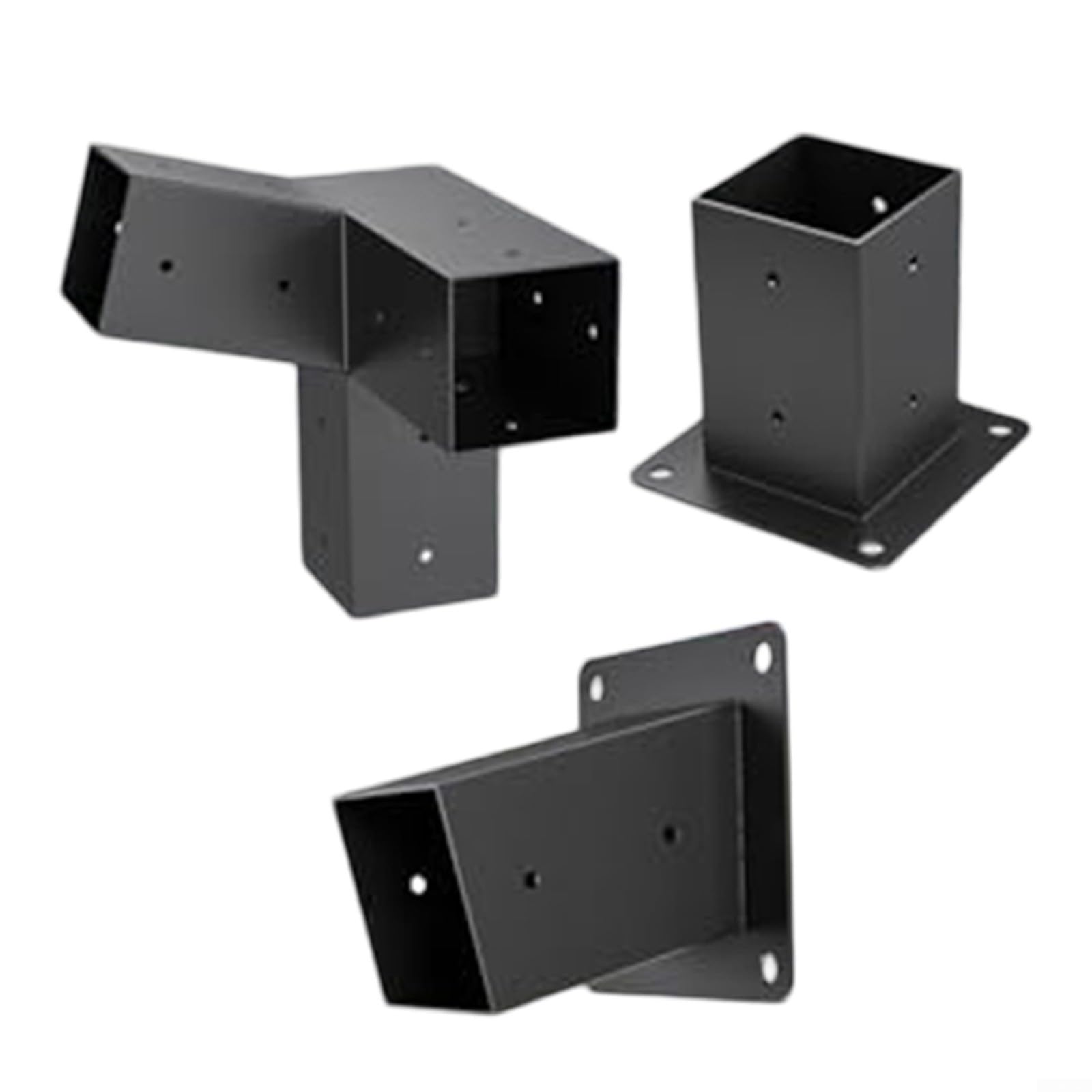 Kit di montaggio a parete per pergola inclinata, per pali 4 x 4, supporto unidirezionale a 3 vie resistente con hardware (set sinistro 15°)
