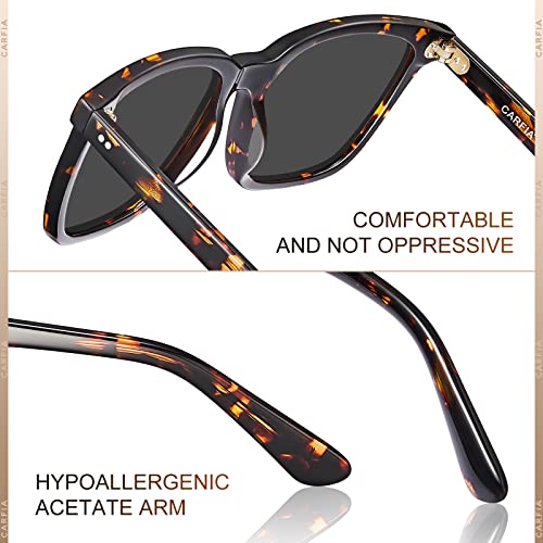 Carfia Acetate Womens Sunglasses Polarized Uv Protection Classic Retro Square Shades For Outdoor Activities #TOP7