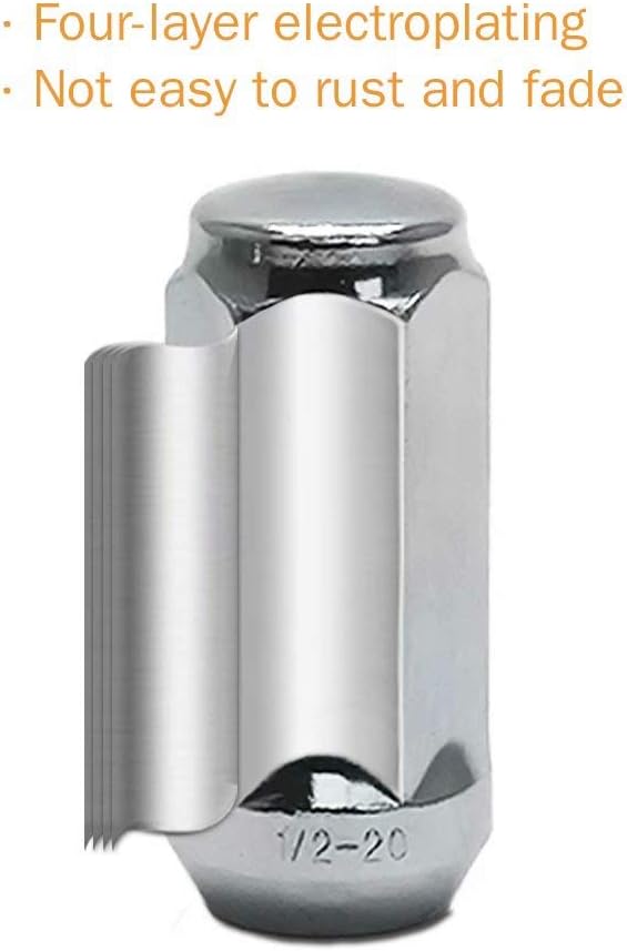 Suреr Dеаl Prоduсt GAsupply Set of 20 Lug Nuts, 1/2-20 Closed End Chrome Lug Nuts Cone Seat 1.9 inch Tall 3/4 inch Hex Compatible with J-e-e-p Wrangler Liberty TJ Commander F-o-r-d Explorer F150 Mustang