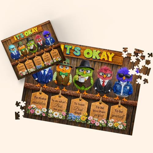 Puzzles para adultos 500 piezas, Rompecabezas de pájaros con estilo posados, flor imposible, para personas mayores y familia, 20.47x14.96 pulgadas, póster 1:1, letras en el reverso miniatura 7