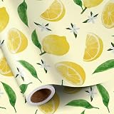 RUSPEPA Rouleau de papier cadeau citron vert, mini rouleau, motif aquarelle citron et fleurs, idéal pour un anniversaire, une fête estivale, thème tropical, 43,2 cm x 5 m.