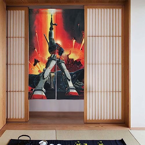 のれん 機動戦士ガンダム 暖簾 間仕切り 目隠し 湯のれん ドアーカーテン カーテン 遮光 断熱 遮像 防寒 防音 出入り口 浴場 玄関 飲食店 バスルーム 温泉 インテリア 簡単取り付け 洗濯可 四季兼用 おしゃれ
