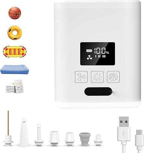 Bomba de aire para inflables, mini bomba de aire eléctrica portátil para flotadores de piscina, anillos de natación, almohadillas de dormir, bolsas