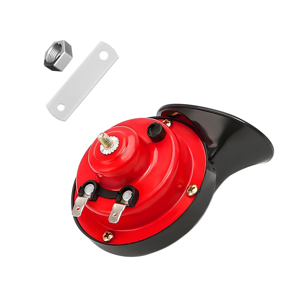 Gasedin Loud Car Horn, 300DB Super Loud Electric Snail Horn, 12V Waterproof Air Horns Replacement Kit for Vehicle, Motorcycle, Truck, Bike, Boat, Universal Car Accessories (Red)
