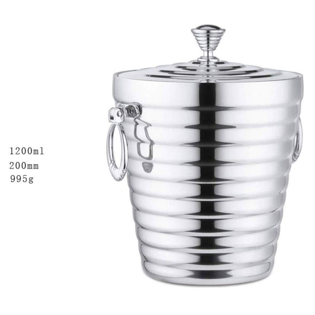Secchiello per Il Ghiaccio, Secchiello per Il Ghiaccio - Doppio Secchiello per Il Ghiaccio in Acciaio Inox Bar Secchiello per Champagne Secchiello per Il Ghiaccio a Botte di Vino
