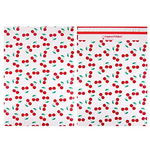 Image of Inspired Mailers - Poly Mailers 14.5x19-50 Pack - Cherries - Plastic Shipping Bags - Large Mailing Envelopes - Poly Bags for Shipping - Packing Envelopes - Plastic Mailing Bags