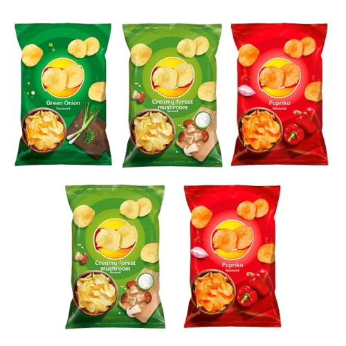 Green Onion, Mushroom & Paprika Chips 5 x 130g