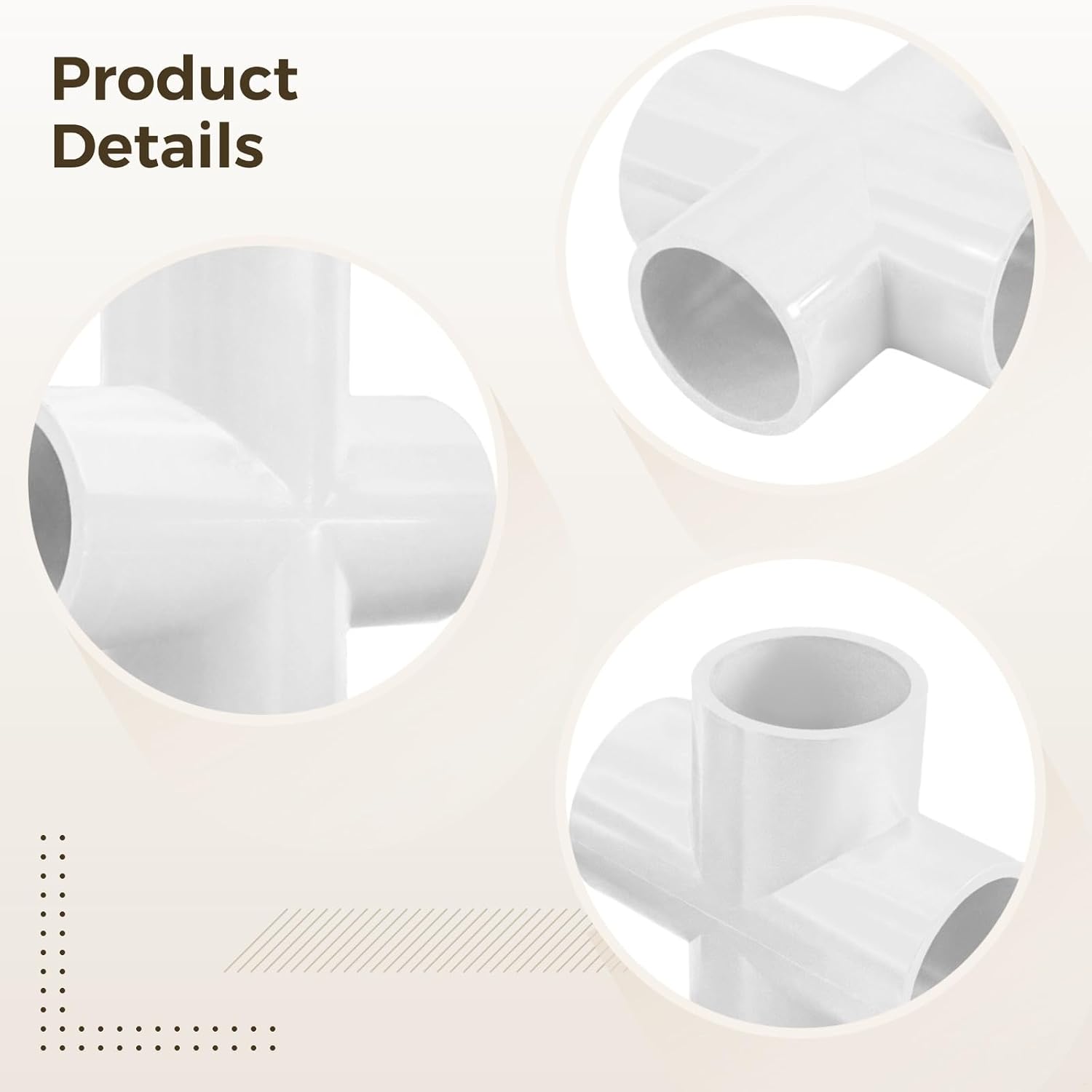 Bosreroy 1/2 Inch PVC 4-Way Cross Tee Connectors, 20 Pcs Heavy Duty Fittings for DIY Garden and Furniture Projects