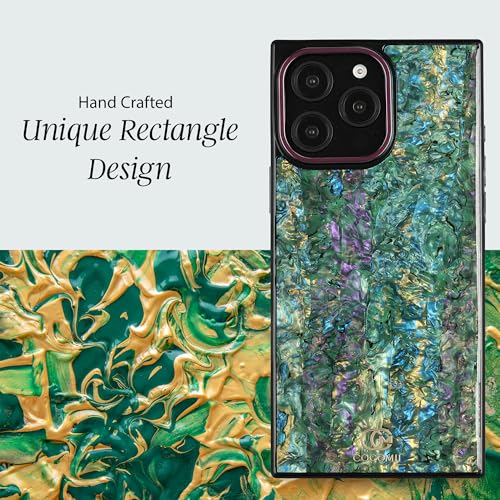 Image of COCOMII Rectangle for iPhone 14 Pro Max Case, Aurora Abalone Shell