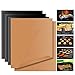 Grill Mat Non Stick BBQ Copper Magic Bake Mat Set of 5 Reusable Easy to Clean PTFE Teflon Fiber Grill Roast Sheets for Gas, Charcoal, Electric Outdoor Indoor Grilling Dishwasher Safe (Gold and Black)