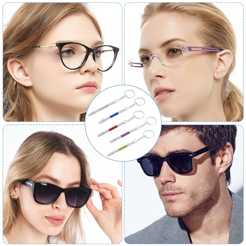5 peças de chave de fenda para óculos, mini relógios 4 em 1, kit de chave de fenda de aço inoxidável
