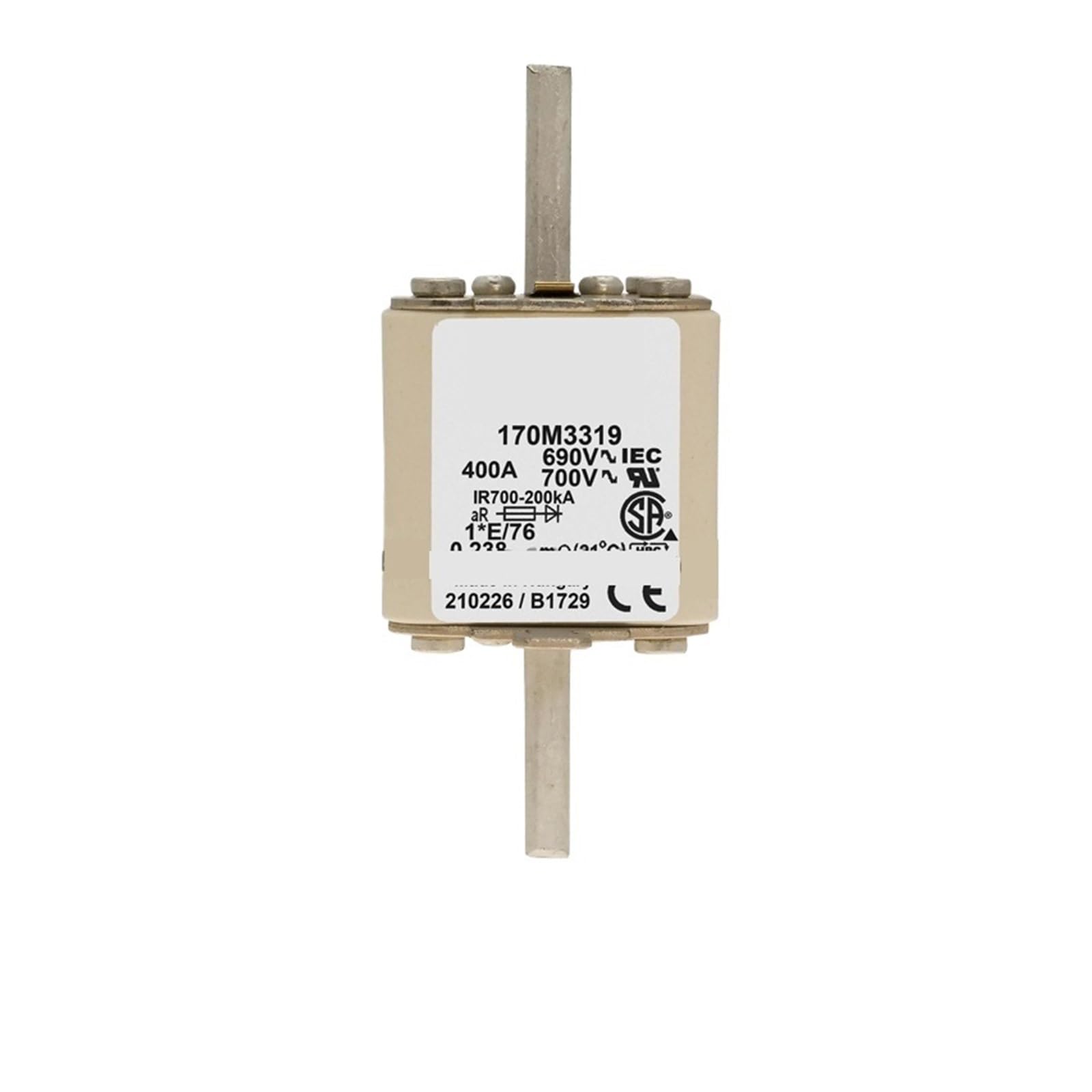 Fusible 170M3316 et cartouches ultra-rapides type 170M3312 à 170M3319 pour protection industrielle
