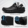 JSWEI Men Women Chef Kitchen Work Shoes Non Slip Lightweight Waterproof Garden Non Slip Hospital Clog Black UK10 #3