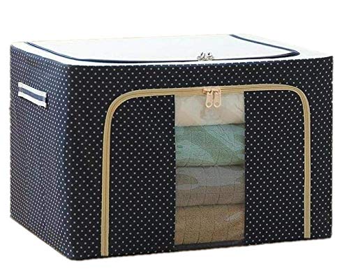 Funkey-Munkey XX-Large Storage Foldable Clothing Organiser Box Double Opening Zip Clear Window, 2 pack (50X40X36CM)