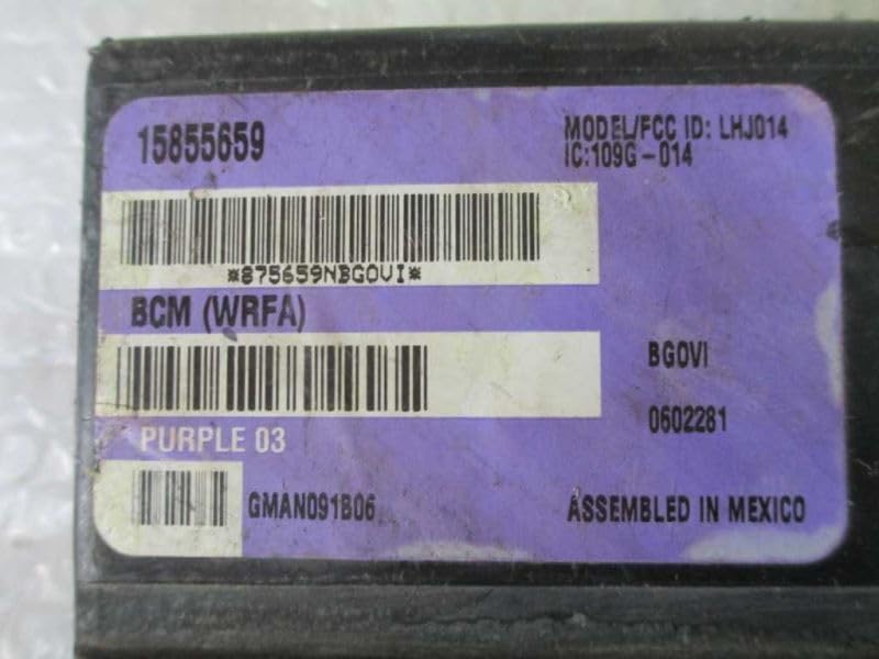 Body Control BCM Fits 05-06 EQUIfits NOX Torrent 15855659