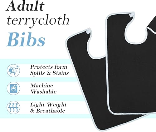Miniatura 5 de Avalon Towels Baberos para adultos para mujeres, babero 100% algodón para adultos para comer, baberos de tela de rizo para adultos para hombres