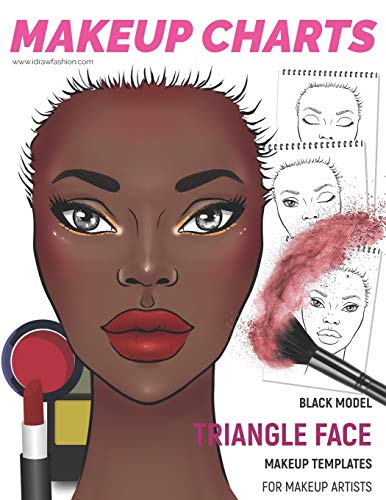 Makeup Charts - Face Charts for Makeup Artists: Black Model - TRIANGLE face