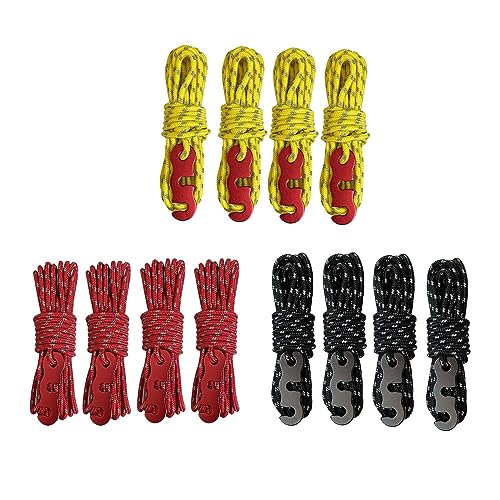 SECRET DESIRE 4X Camping Tent Cords Hiking Picnic Survival Gear Activity Outdoor Guy Lines Yellow