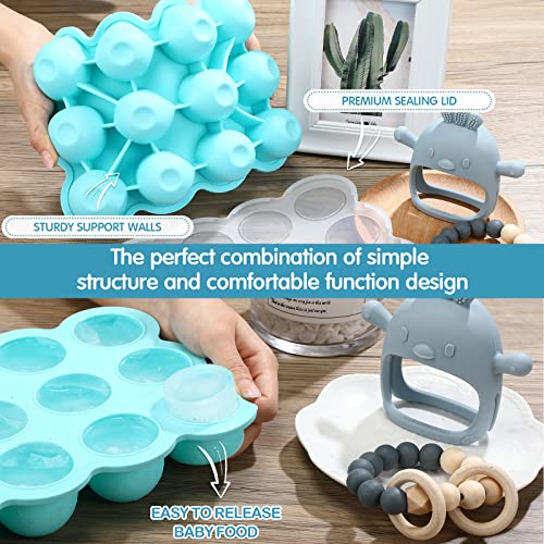 12 Pack Baby Food Storage Containers And 2 Pack 12 Cup Silicone Baby Food Freezer Tray With Lid 4 Oz Glass Baby Food Jars With Lids For Infants Babies Microwave Dishwasher Safe #TOP4