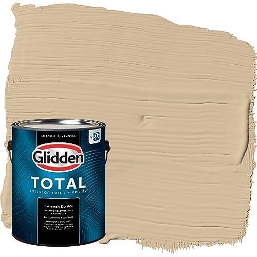 Glidden Total Interior Wall Paint & Primer All-in-One, Pony Tail/Beige, Flat, 1 Gallon