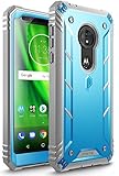 Moto G6 Play Rugged Case, Moto G6 Forge Rugged Case, Poetic Revolution [Built-in-Screen Protector] Heavy Duty Full Body Case for Moto G6 Play/Moto G6 Forge (2018 US Version) - Blue