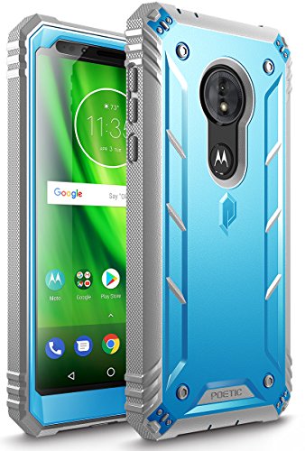 Poetic Moto G6 Play Rugged Case, Moto G6 Forge Rugged Case, Revolution [Built-in-Screen Protector] Heavy Duty Full Body Case for Moto G6 Play/Moto G6 Forge (2018 US Version) - Blue