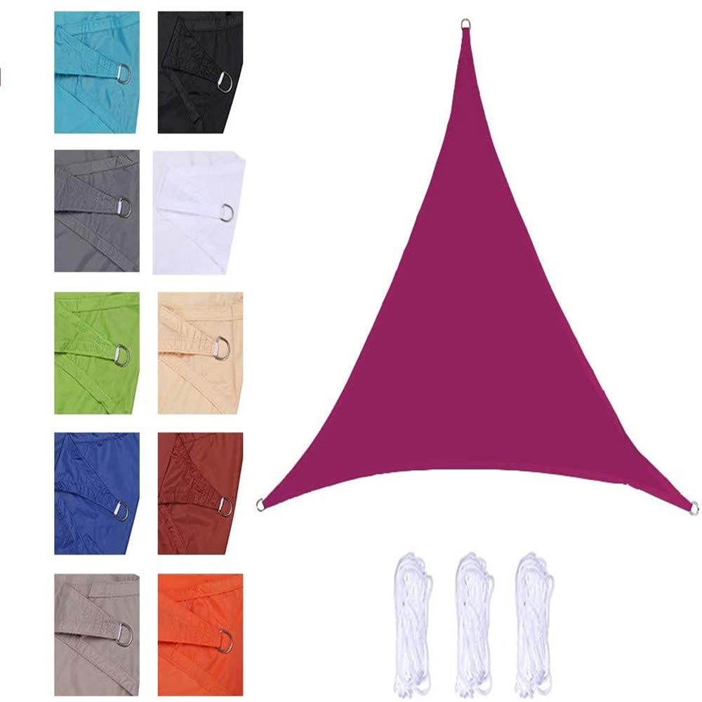 Triangle Sun Shade Sail, Outdoor Swimming Pools Garden Patio, Waterproof 98% Anti-UV Sunscreen Awning Canopy, Various Sizes, Easy Clean (Rose Red,2.4 x 2.4 x 2.4 m)