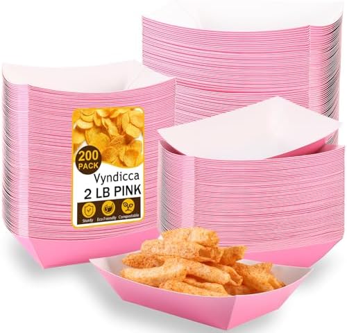 PerKoop 60 Pcs Disposable Food Boats 2 Lb Multicolor Paper