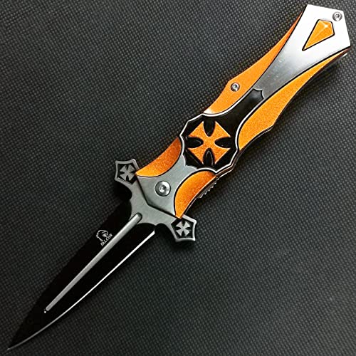 Falcon 8" Tactical Style Cross Folding, Pocket Knife For Fishing, Camping, Cutting Rope And Everyday Uses #TOP1