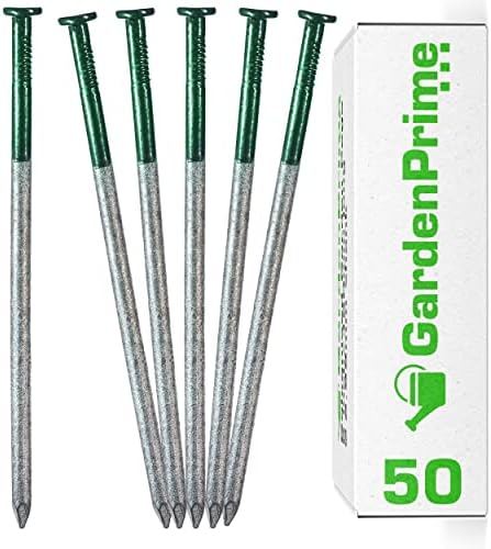 GardenPrime 50x (1.7kg) Extra Heavy Duty Artificial Grass Nails 6mm x 150mm, Round Head Nails for Installation of Astroturf, Fake Lawn on Hardcore or Stoney Ground (50, Galvanised)