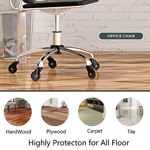 Yemi Bureaustoelwieltjes met harde vloeren, zeer stil, draaibare wielen voor bureaustoel, bureaustoel ... 75MM,10x22MM - Afbeelding 7