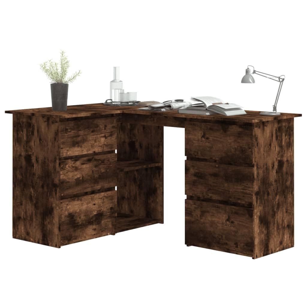 Scrivania ad angolo con incenso, 145 x 100 x 76 cm, in legno moderno, spazioso tavolo da ufficio per computer, casa, ufficio, camera da letto, studio, ideale per piccoli spazi