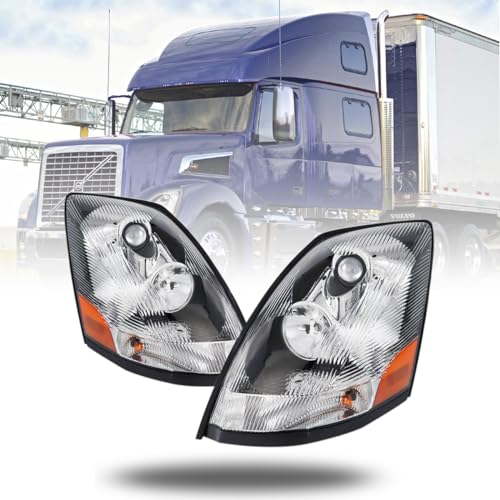 Unitedlu Semi Trucks Headlight Pair Compatible with 2004-2017 VOLVO VNL...