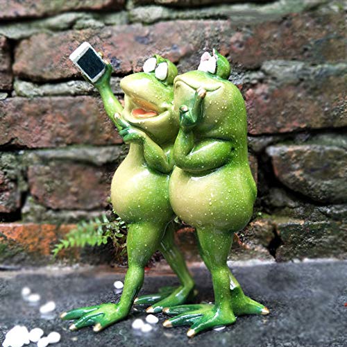 Statue de Grenouille Selfie : Figurine en résine drôle pour décoration