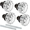 2 Sets Crystal Door Knobs Mortise Style Fluted Glass Door Knobs Antique Door Knobs with Spindle Antique Doorknobs for Interior Doors (Bronze) 2 Sets Crystal Door Knobs Mortise Style Fluted Glass Door Knobs Antique Door Knobs with Spindle Antique Doorknobs for Interior Doors (Bronze)