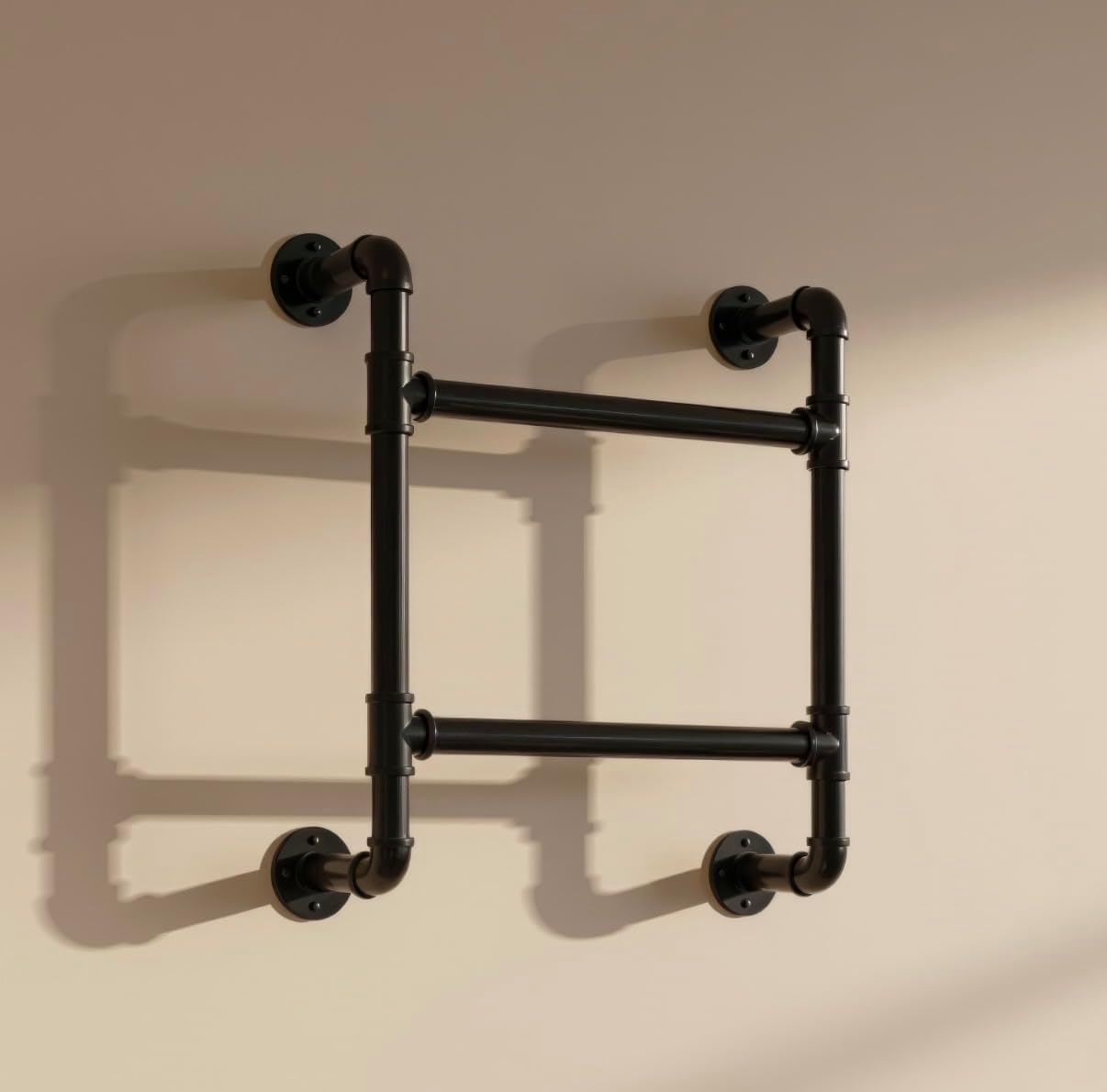 4-Step Wall-Mounted Ladder – Metal Climbing Access for RV, Attic, and Bunk – Fixed Hooked Design - 4 Rung Wall-Fixed Ladder – Basement Egress Window Well Exit - Emergency Escape for Homes Four Steps