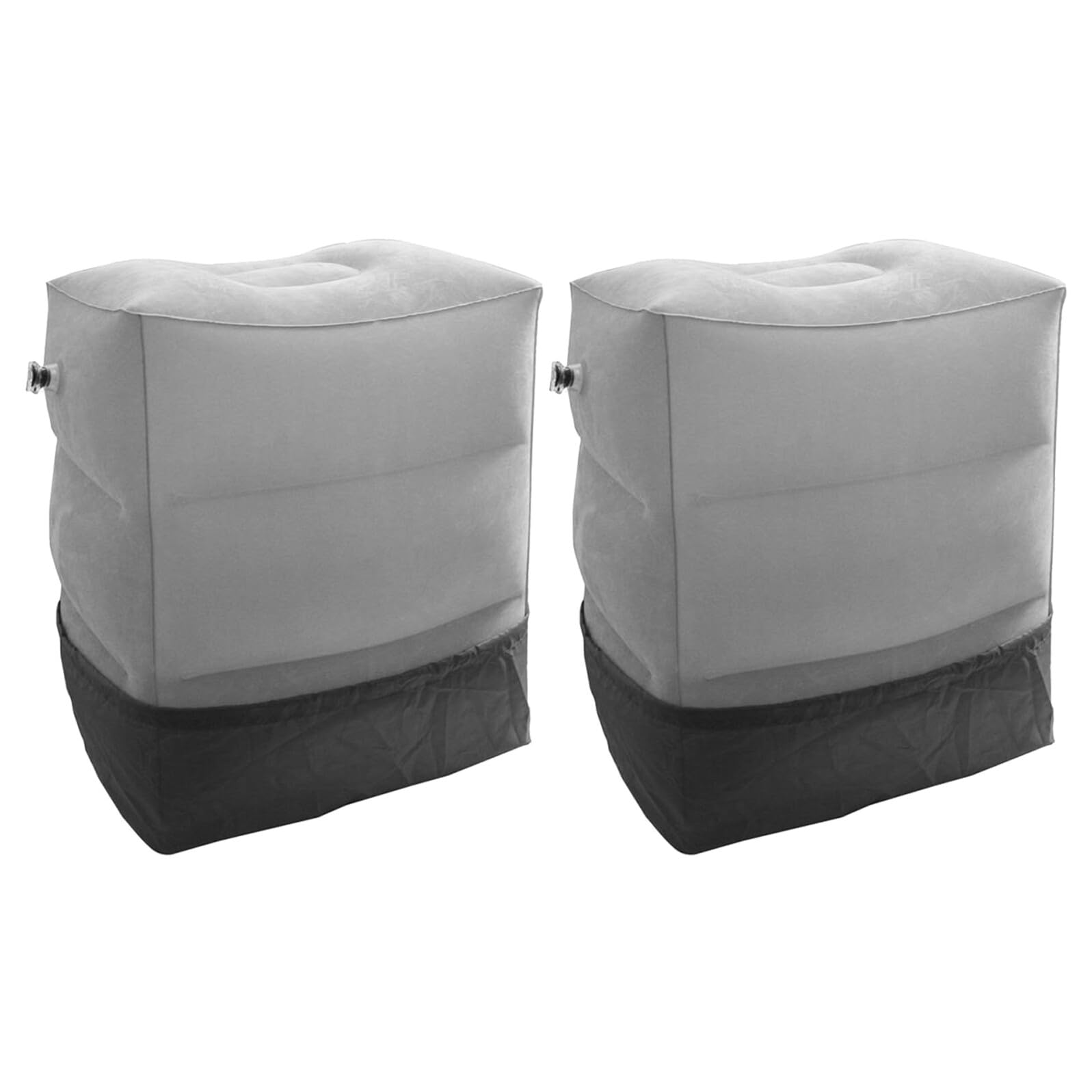 2 Set Poggiapiedi Gonfiabile da Viaggio Regolabile e Pieghevole in Materiale Floccato Laminato, Design Ergonomico Ultraportatile per Casa e Voli