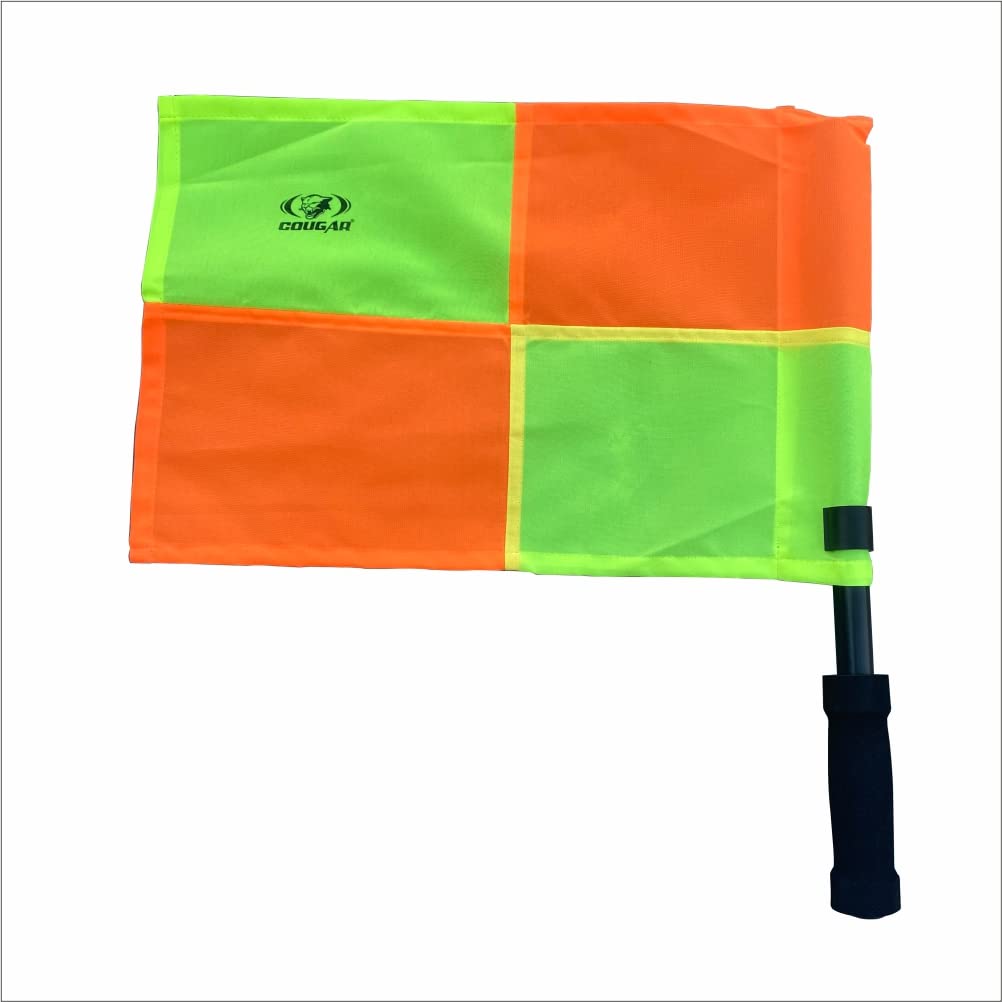 COUGAR Linesman's Flag "red & green checkered"| with Carry Bag
