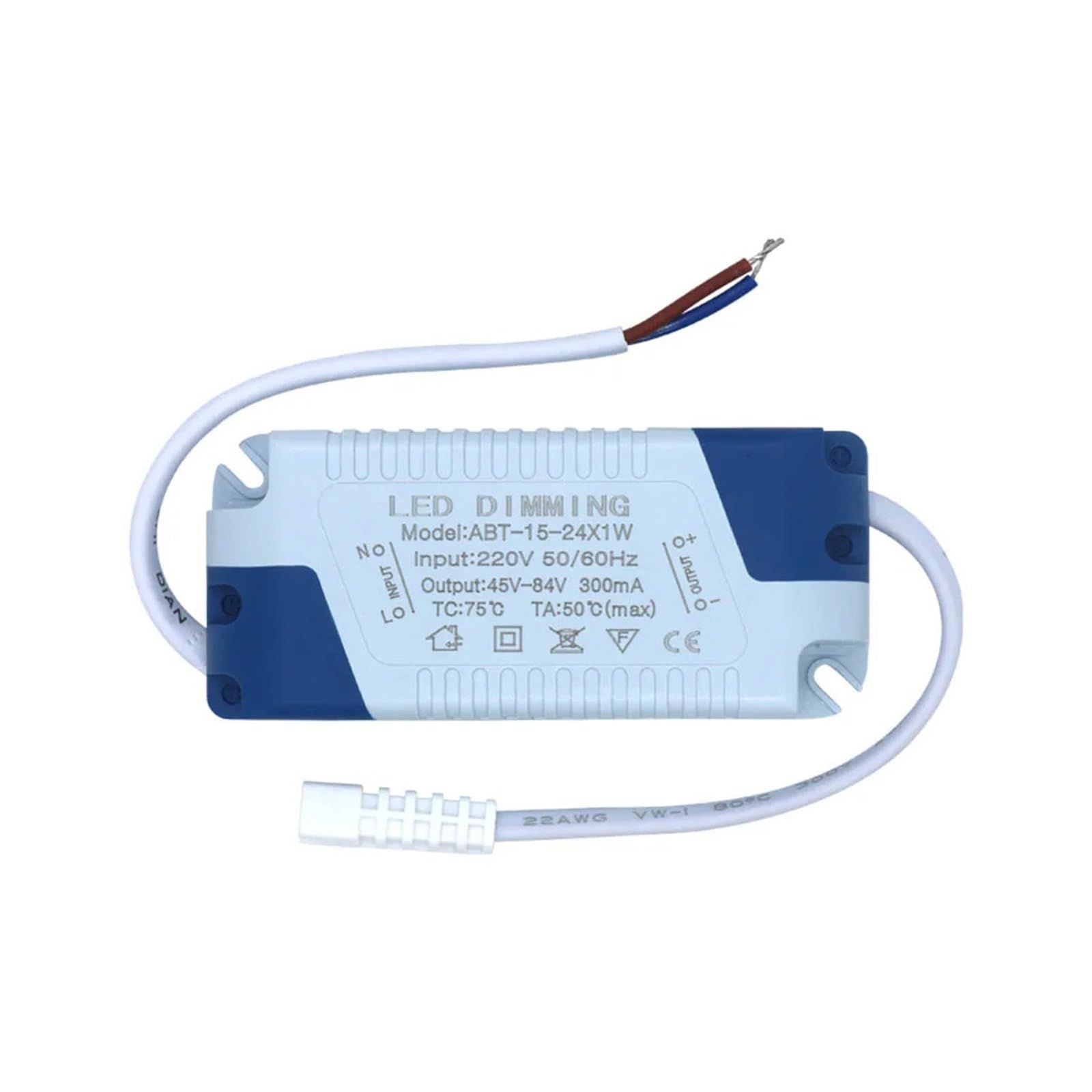 Adattatore di alimentazione 3 W 5 W 6-7 W 7-15 W 15-24 W 220 V 300 mA Driver LED in plastica sicuro con dimmerazione LED per striscia luminosa a pannell(3 W DC10 V)