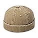 Produktbild Goodxing Mütze Docker Cap für Herren Damen Hafen Beanie Brimless Verstellbare Hut Arbeiter Retro Seemann Cap, Khaki, 58